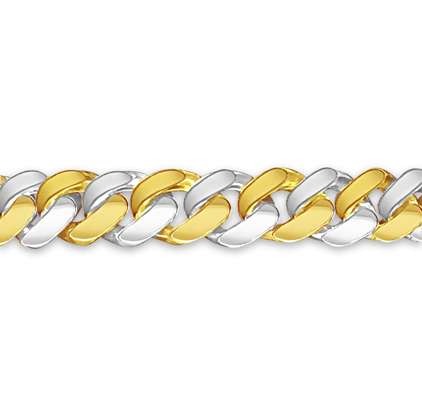 Curb Solid Gold Handmade Bracelet , 7mm, 6.5-10 Inch