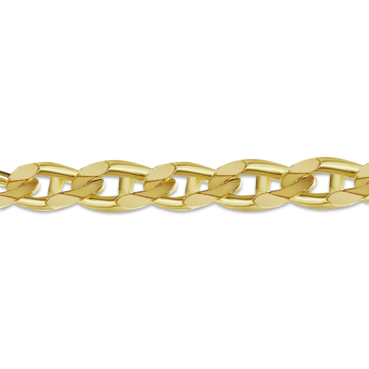 Anchor Mariner Solid Gold Handmade Bracelet , 15mm, 6.5-10 Inch