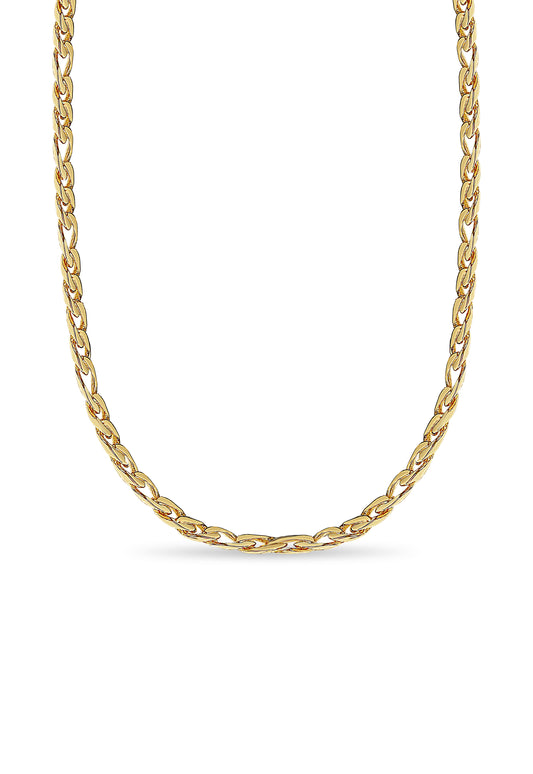 Figaro Solid Gold Handmade Necklace , 8mm, 16-30 Inch