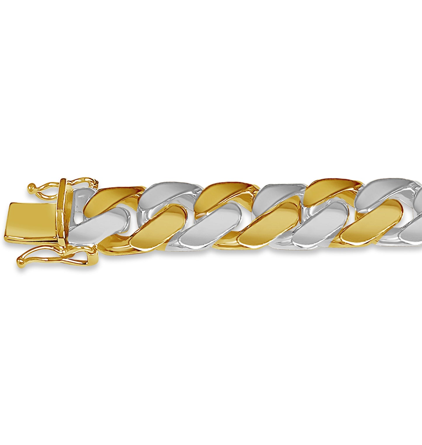 ID Curb Solid Gold Handmade Bracelet , 13mm, 6.5-10 Inch