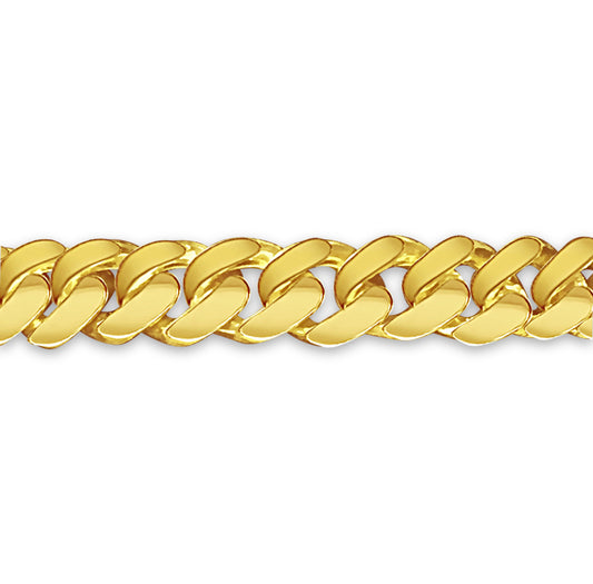 Curb Solid Gold Handmade Bracelet , 7mm, 6.5-10 Inch