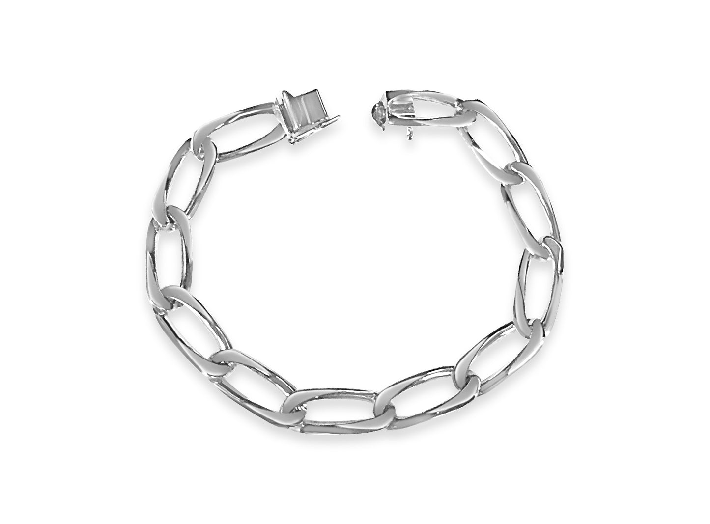 Flat Solid Gold Handmade Bracelet , 9mm, 6.5-10 Inch