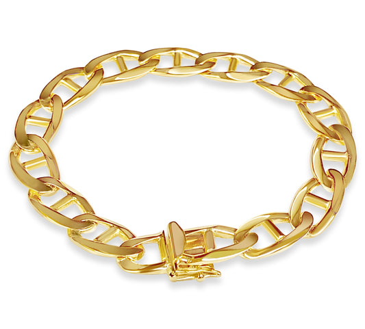 Mariner Solid Gold Handmade Bracelet , 11mm, 6.5-10 Inch