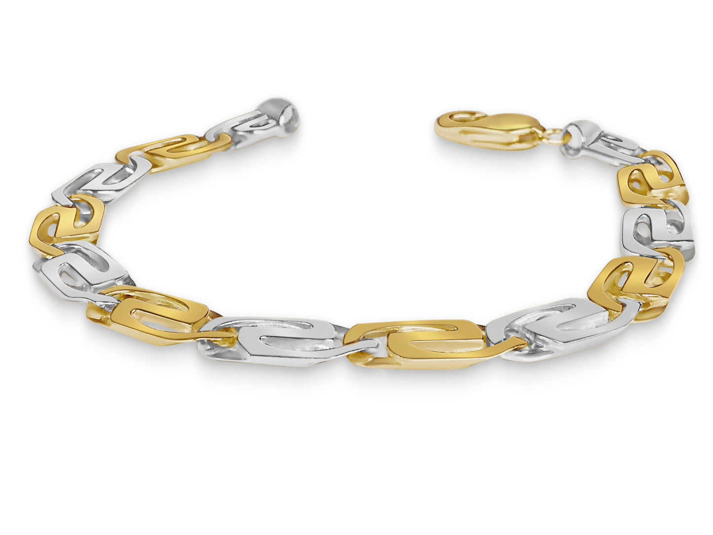 Tiger Eye Solid Gold Handmade Bracelet , 9mm, 6.5-10 Inch