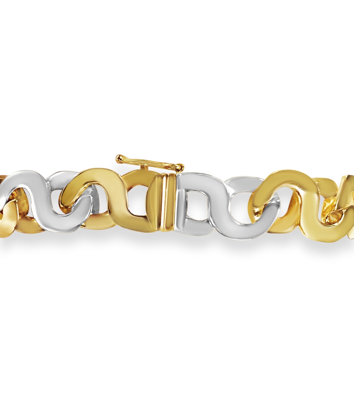 Flat Solid Gold Handmade Bracelet , 12mm, 6.5-10 Inch