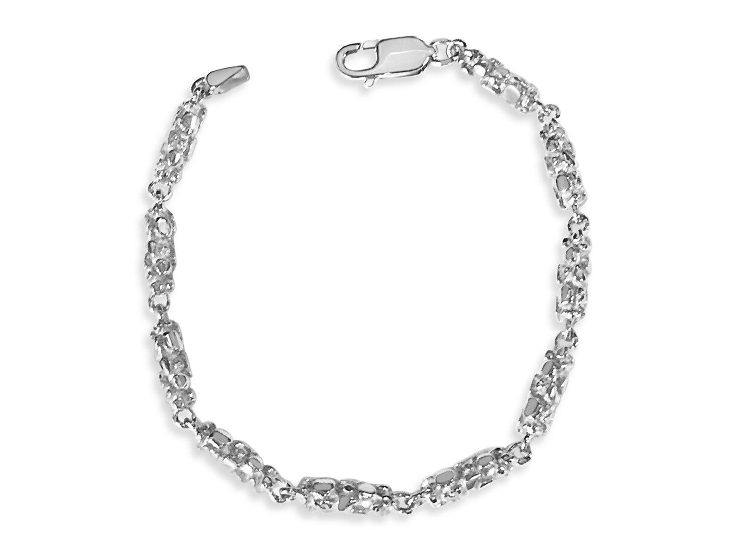 Nugget Solid Gold Handmade Bracelet , 5mm, 6.5-10 Inch