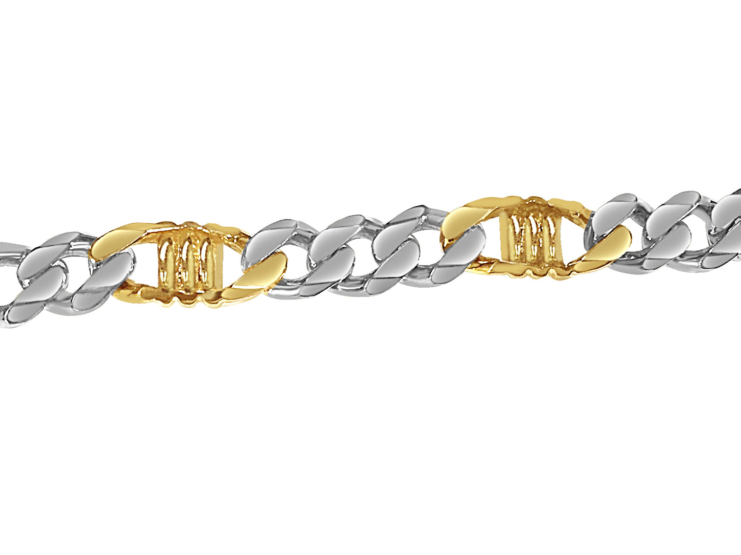 Curb & Bar Solid Gold Handmade Bracelet , 11mm, 6.5-10 Inch