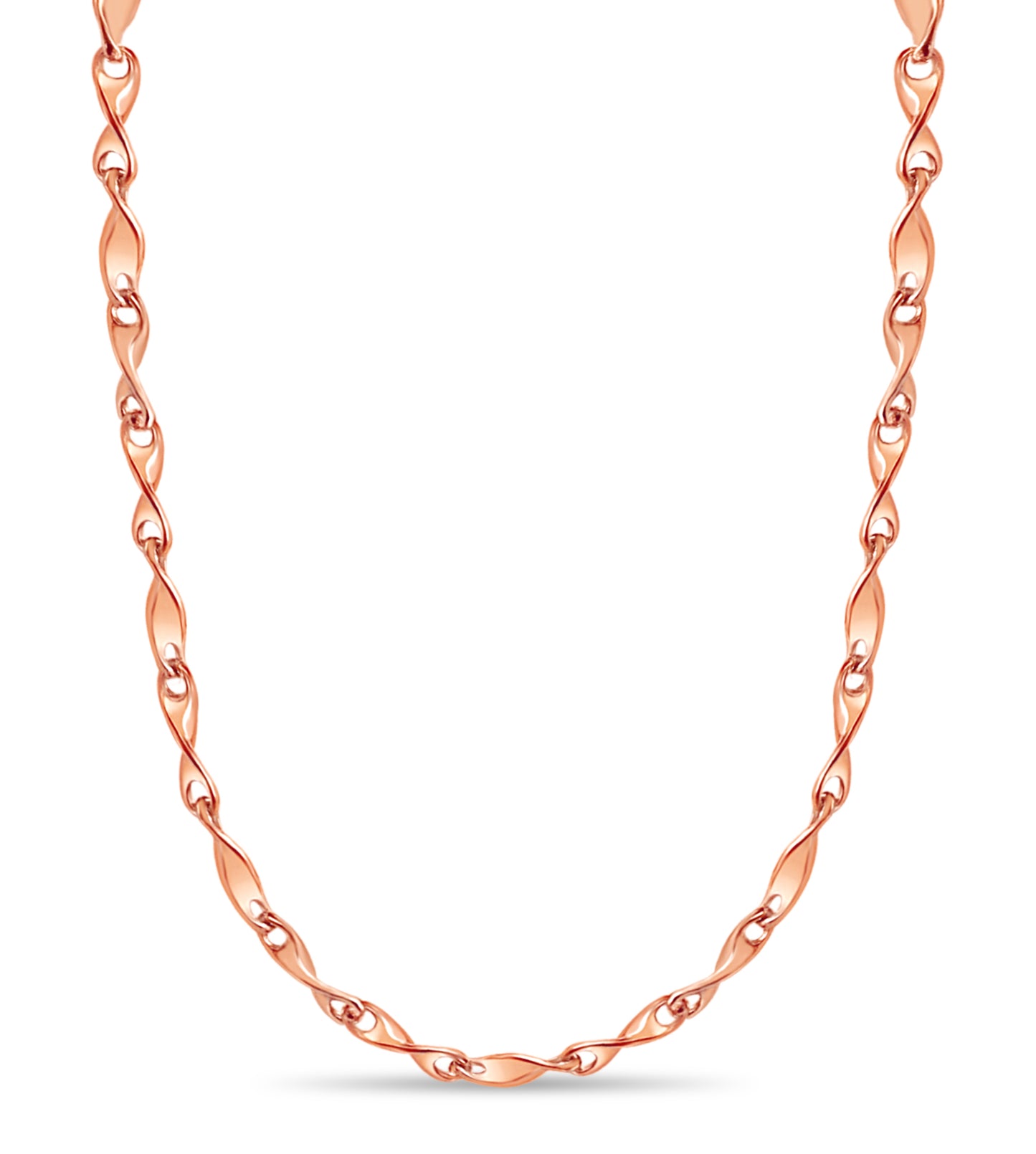 Twist Solid Gold Handmade Necklace , 4mm, 16-30 Inch