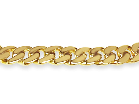 ID Curb Solid Gold Handmade Bracelet , 8mm, 6.5-10 Inch