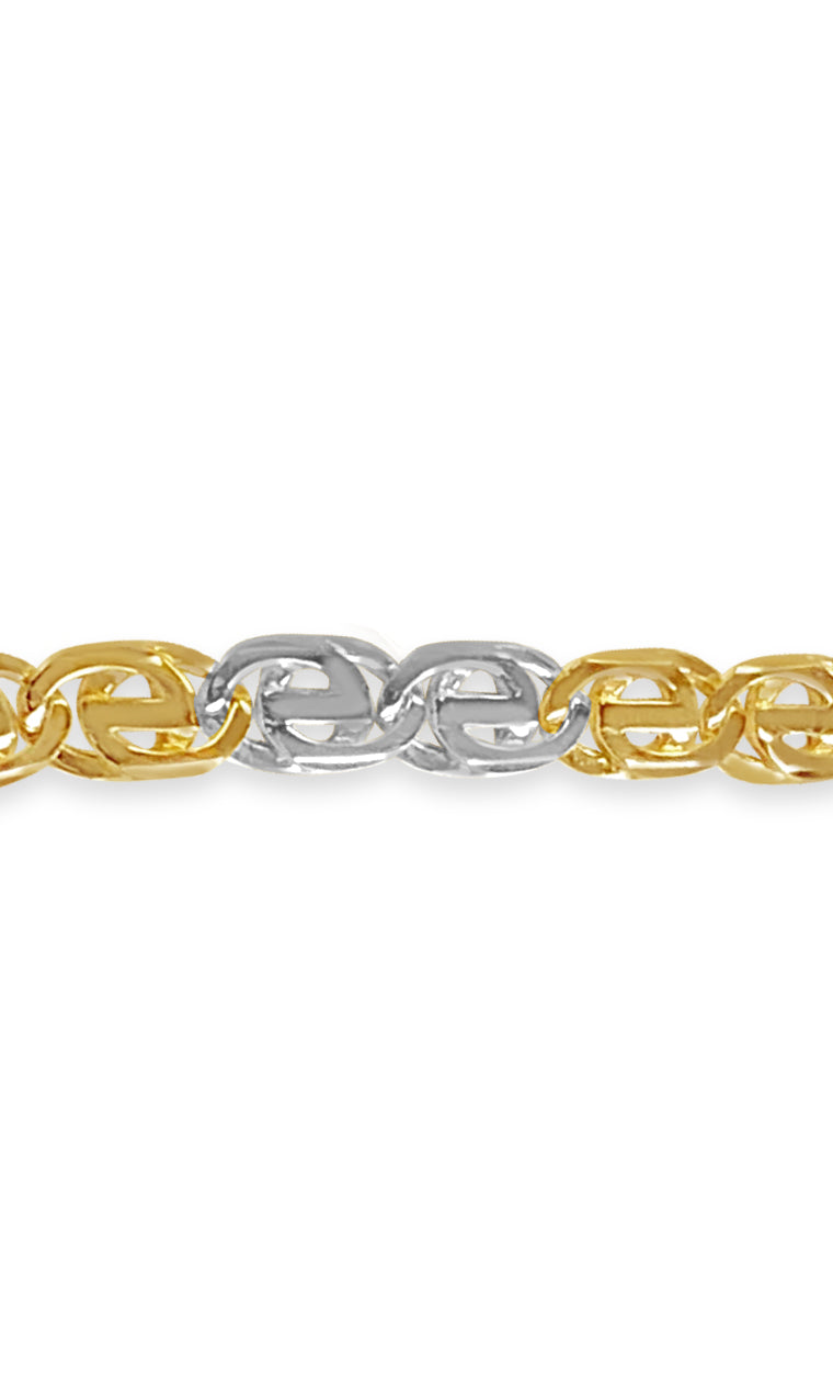Tiger Eye Solid Gold Handmade Bracelet , 13mm, 6.5-10 Inch