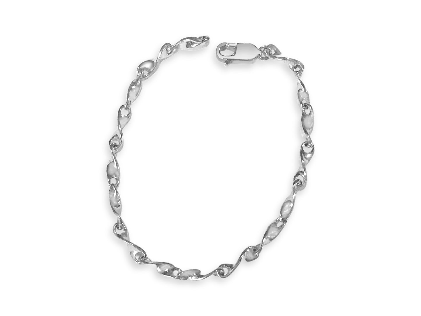 Twist Solid Gold Handmade Bracelet , 4mm, 6.5-10 Inch