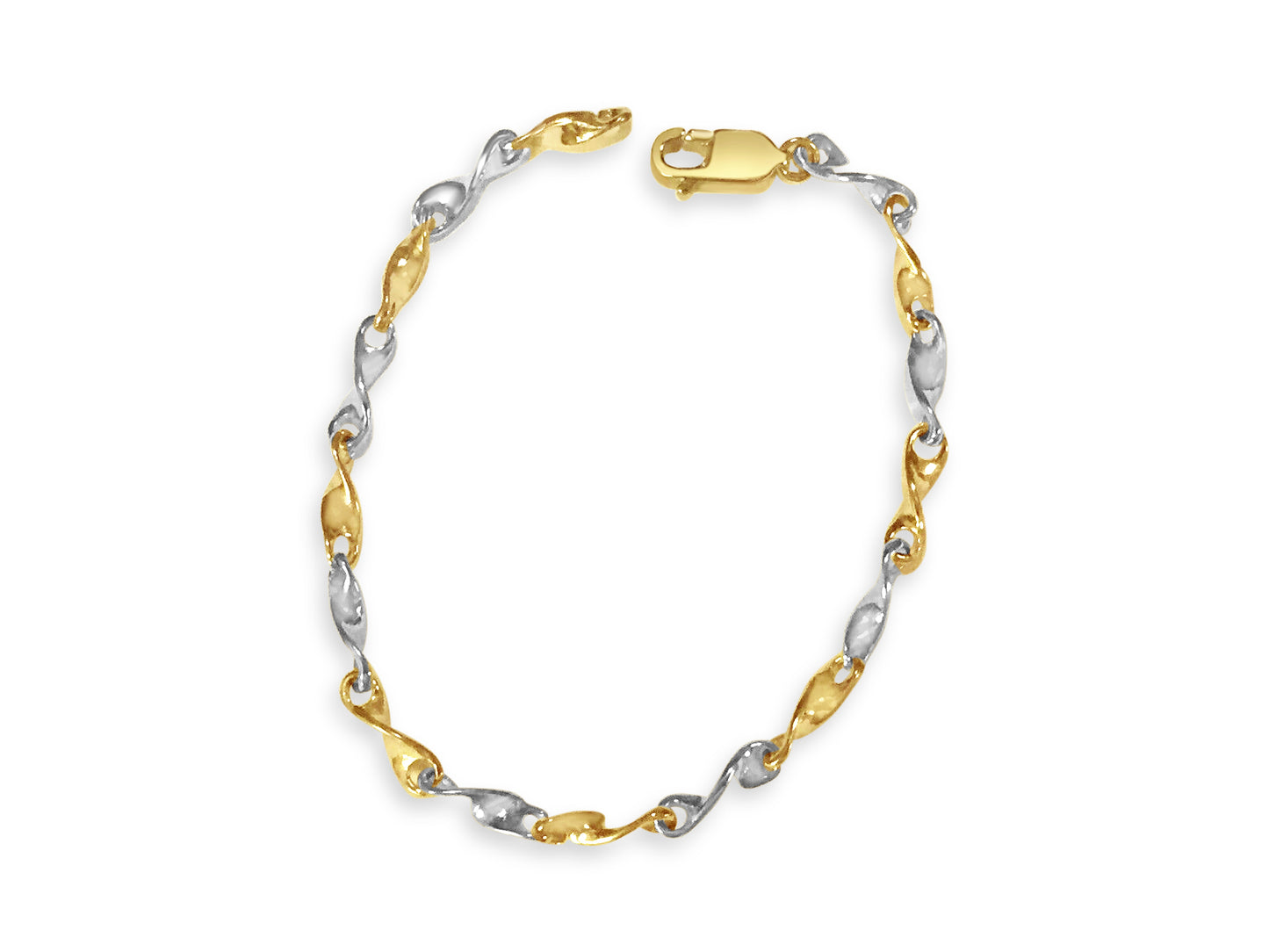 Twist Solid Gold Handmade Bracelet , 4mm, 6.5-10 Inch