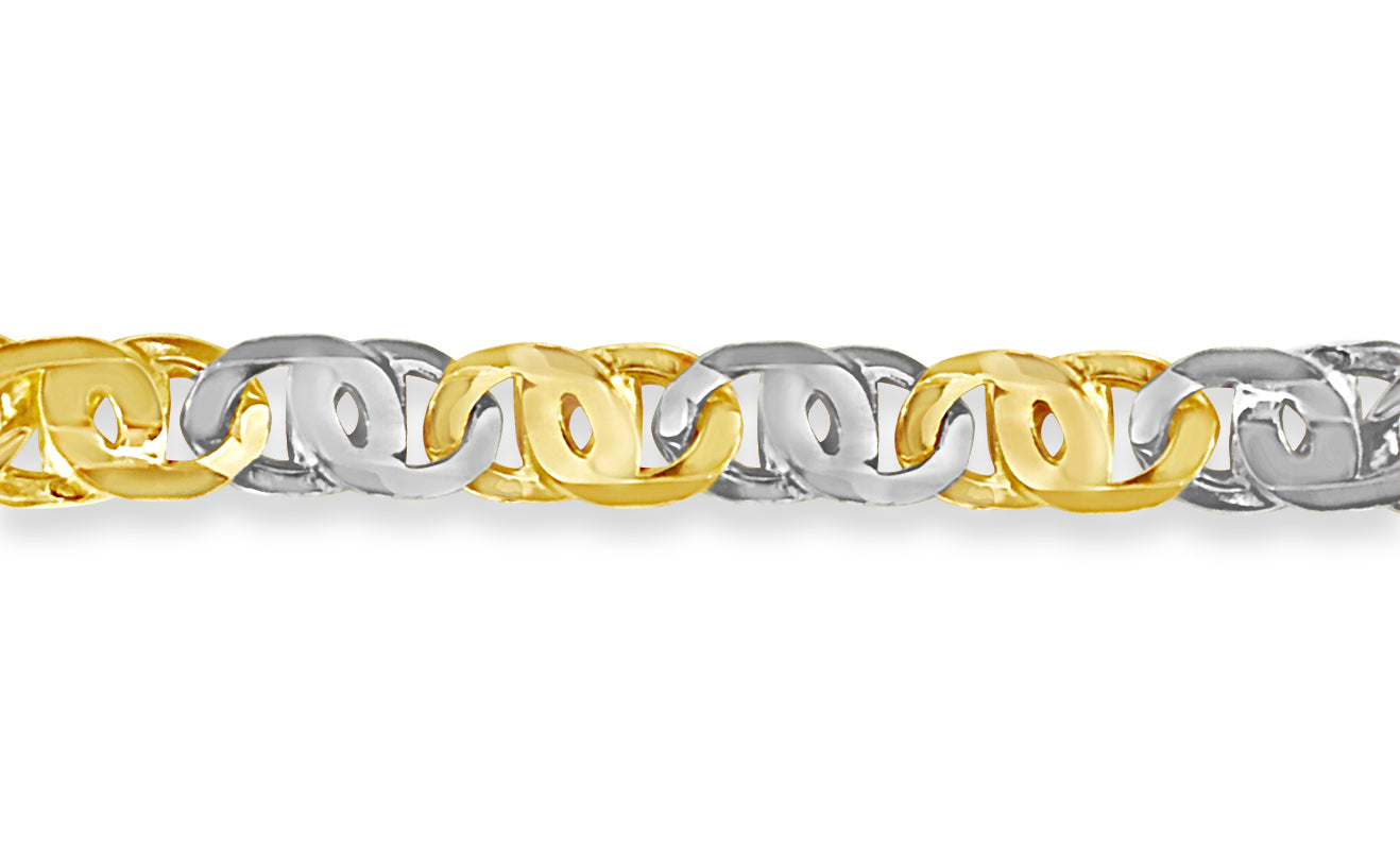 Tiger Eye Solid Gold Handmade Bracelet , 11mm, 6.5-10 Inch