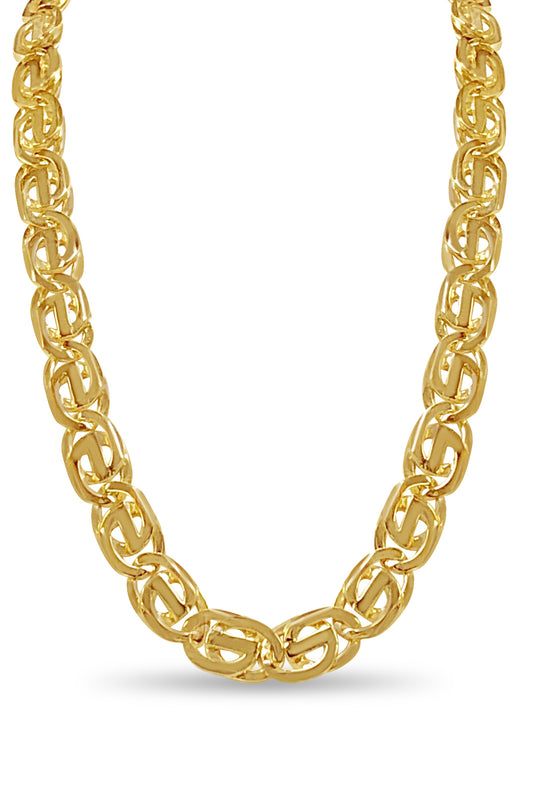 Tiger Eye Solid Gold Handmade Necklace , 13mm, 16-30 Inch