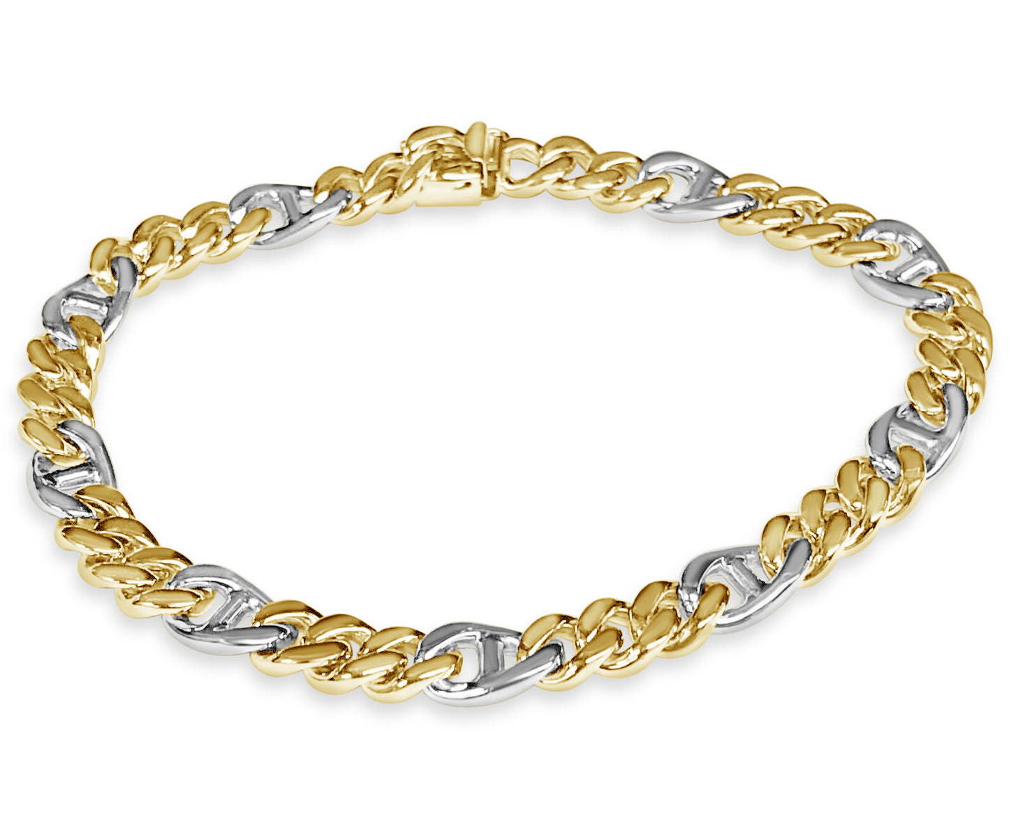 Mariner Solid Gold Handmade Bracelet , 7mm, 6.5-10 Inch