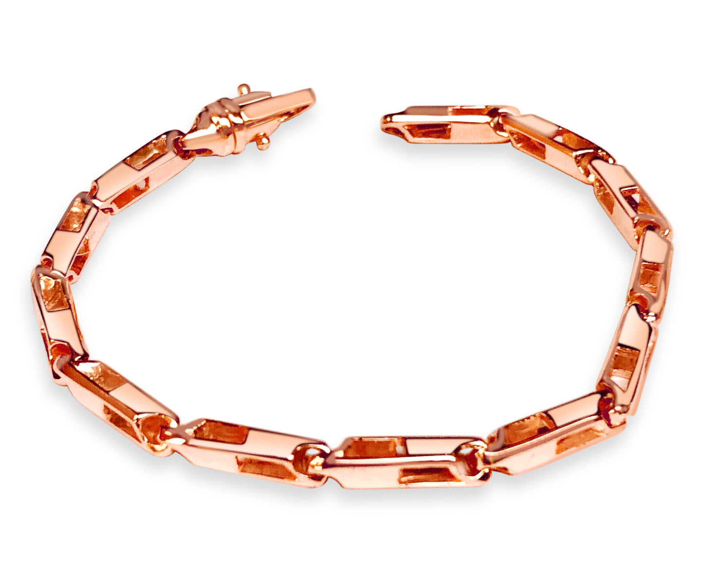 Square Tube Solid Gold Handmade Bracelet , 5mm, 6.5-10 Inch