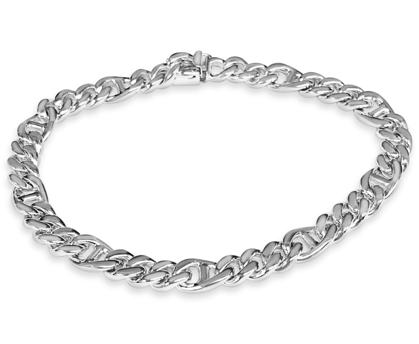 Mariner Solid Gold Handmade Bracelet , 7mm, 6.5-10 Inch