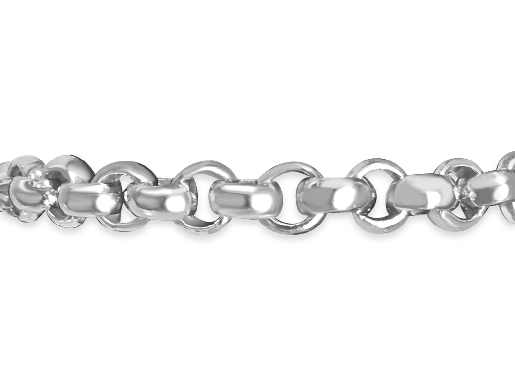 Fancy Rolo Solid Gold Handmade Bracelet , 7mm, 6.5-10 Inch