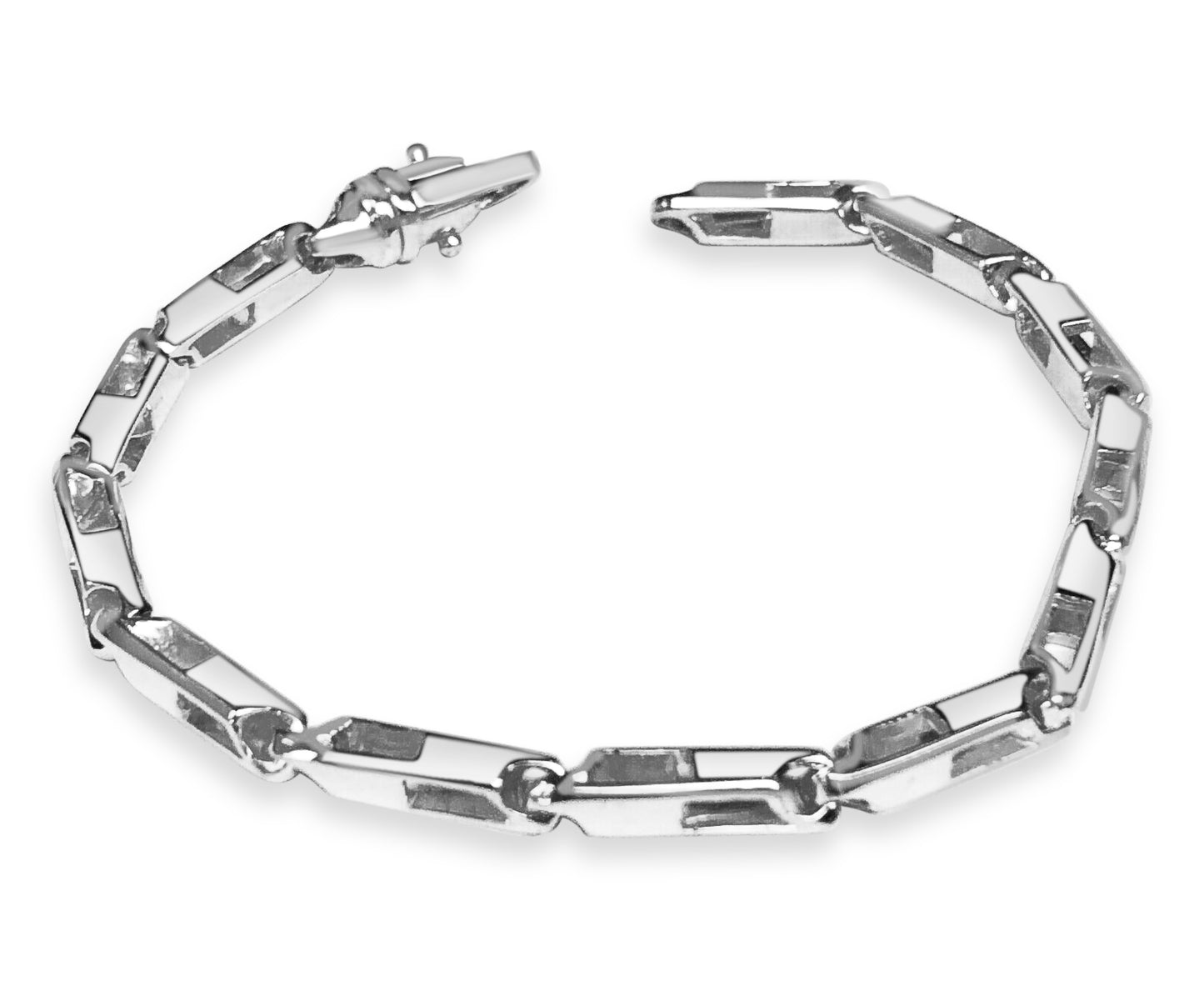 Square Tube Solid Gold Handmade Bracelet , 5mm, 6.5-10 Inch