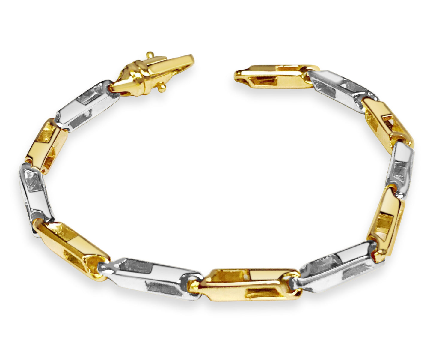 Square Tube Solid Gold Handmade Bracelet , 5mm, 6.5-10 Inch