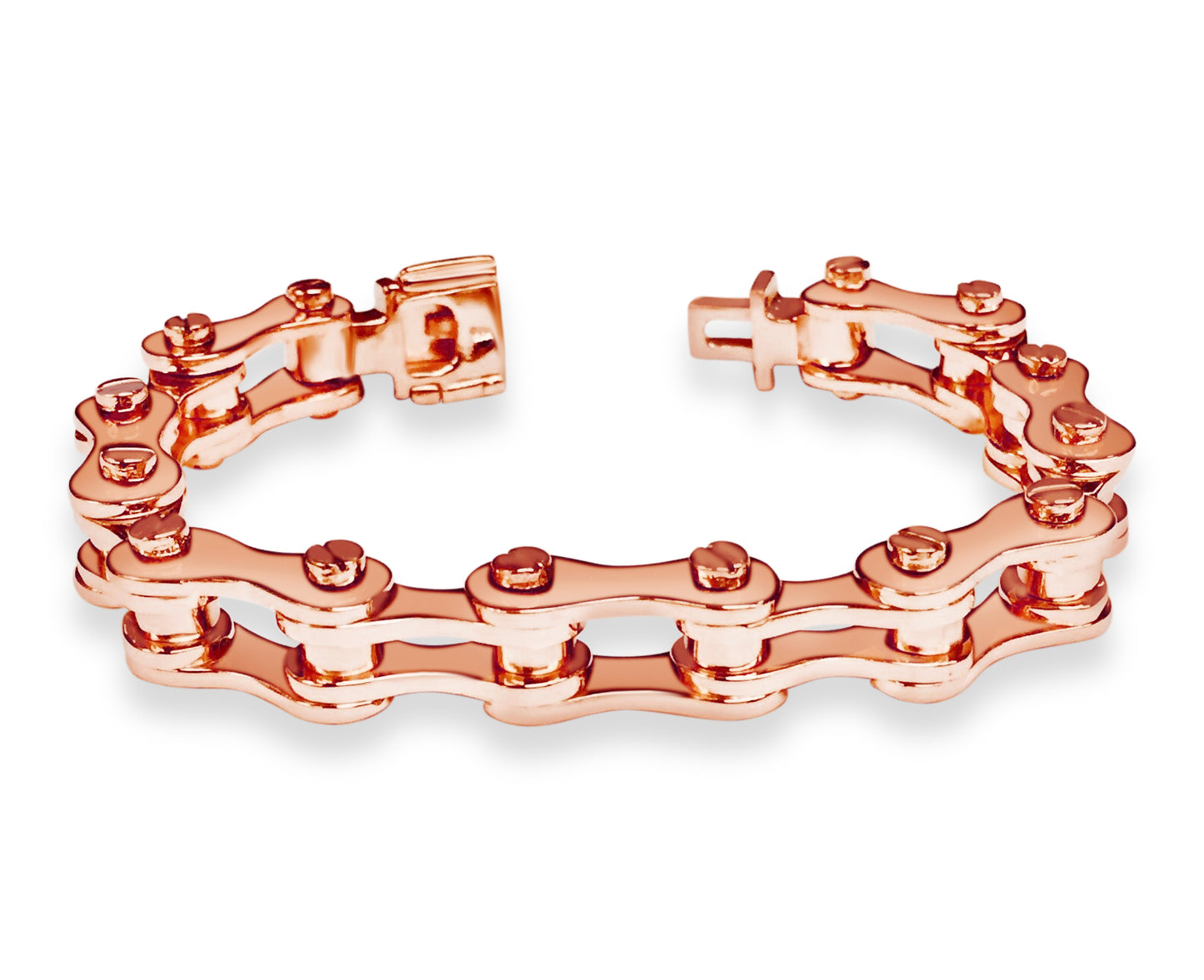 Motorcycle/Bike Chain Solid Gold Handmade Bracelet , 12mm, 6.5-10 Inch
