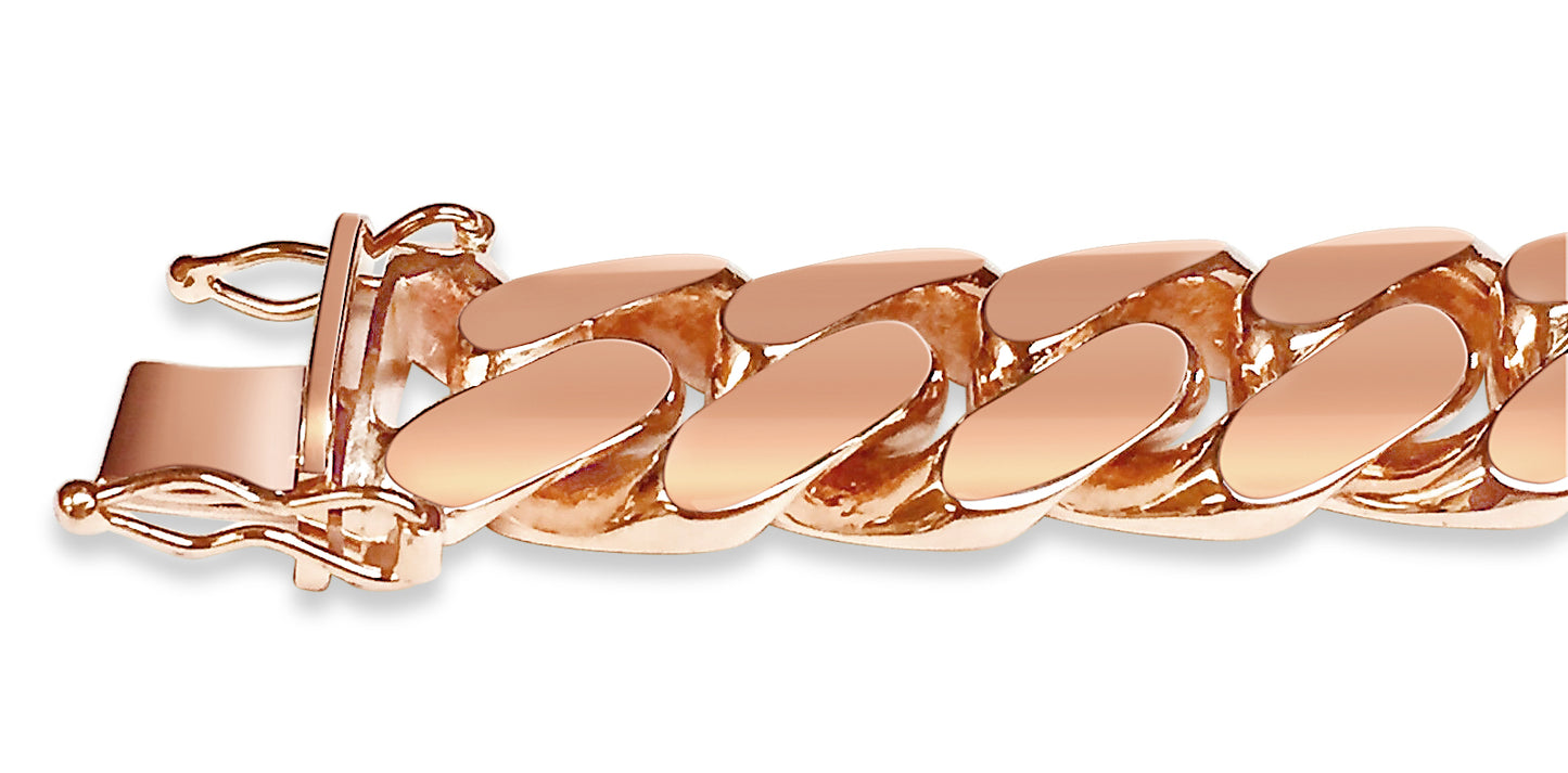 Miami Cuban Solid Gold Handmade Bracelet , 14mm, 6.5-10 Inch