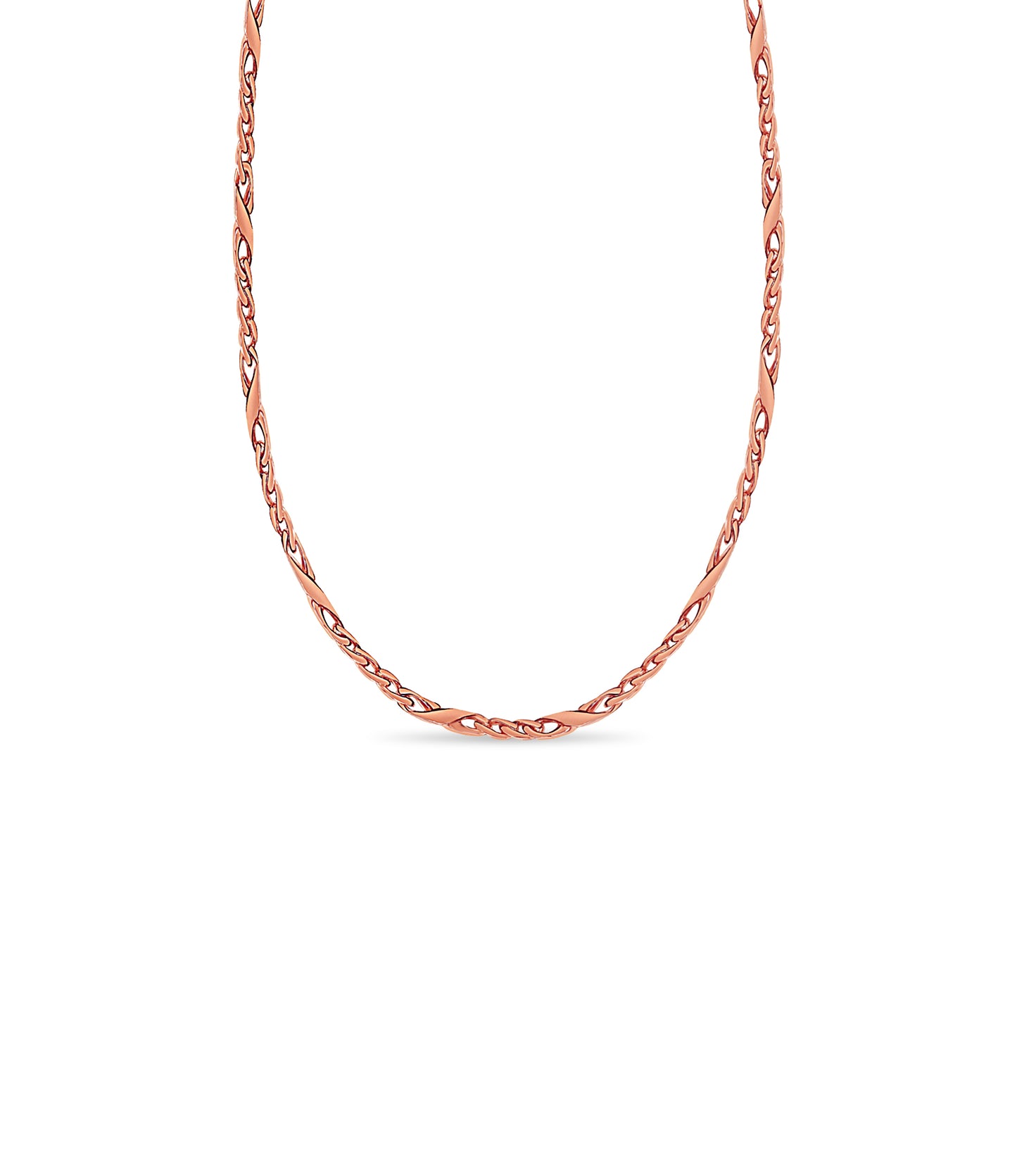 XO Curb Solid Gold Handmade Necklace , 6mm, 16-30 Inch