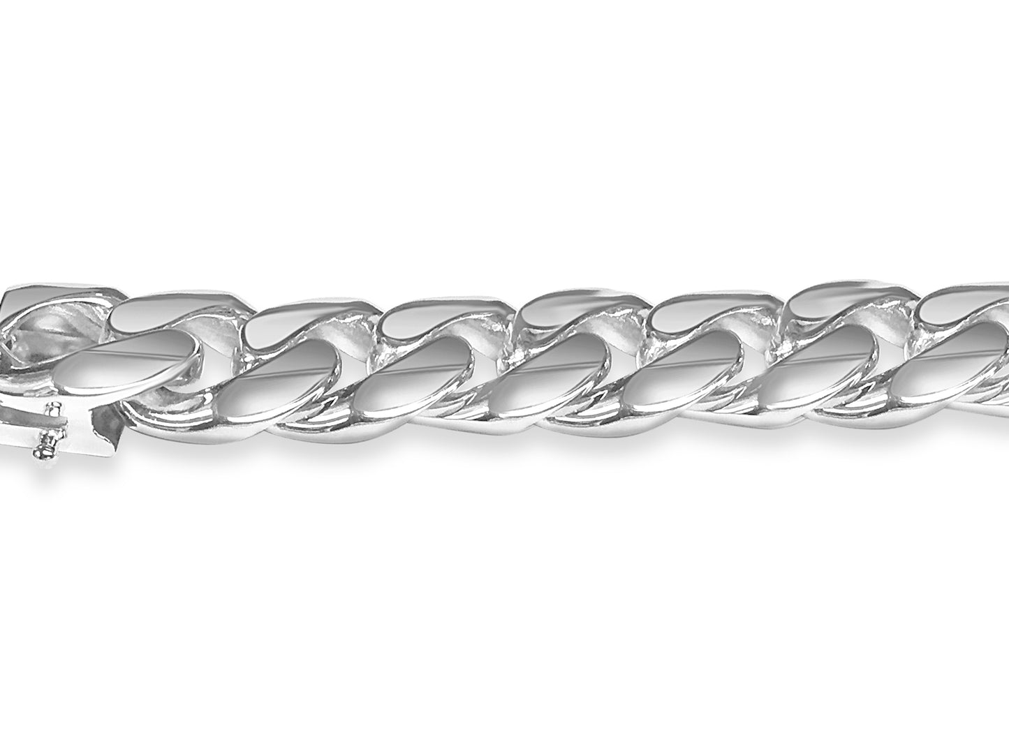 Curb Solid Gold Handmade Bracelet , 13mm, 6.5-10 Inch