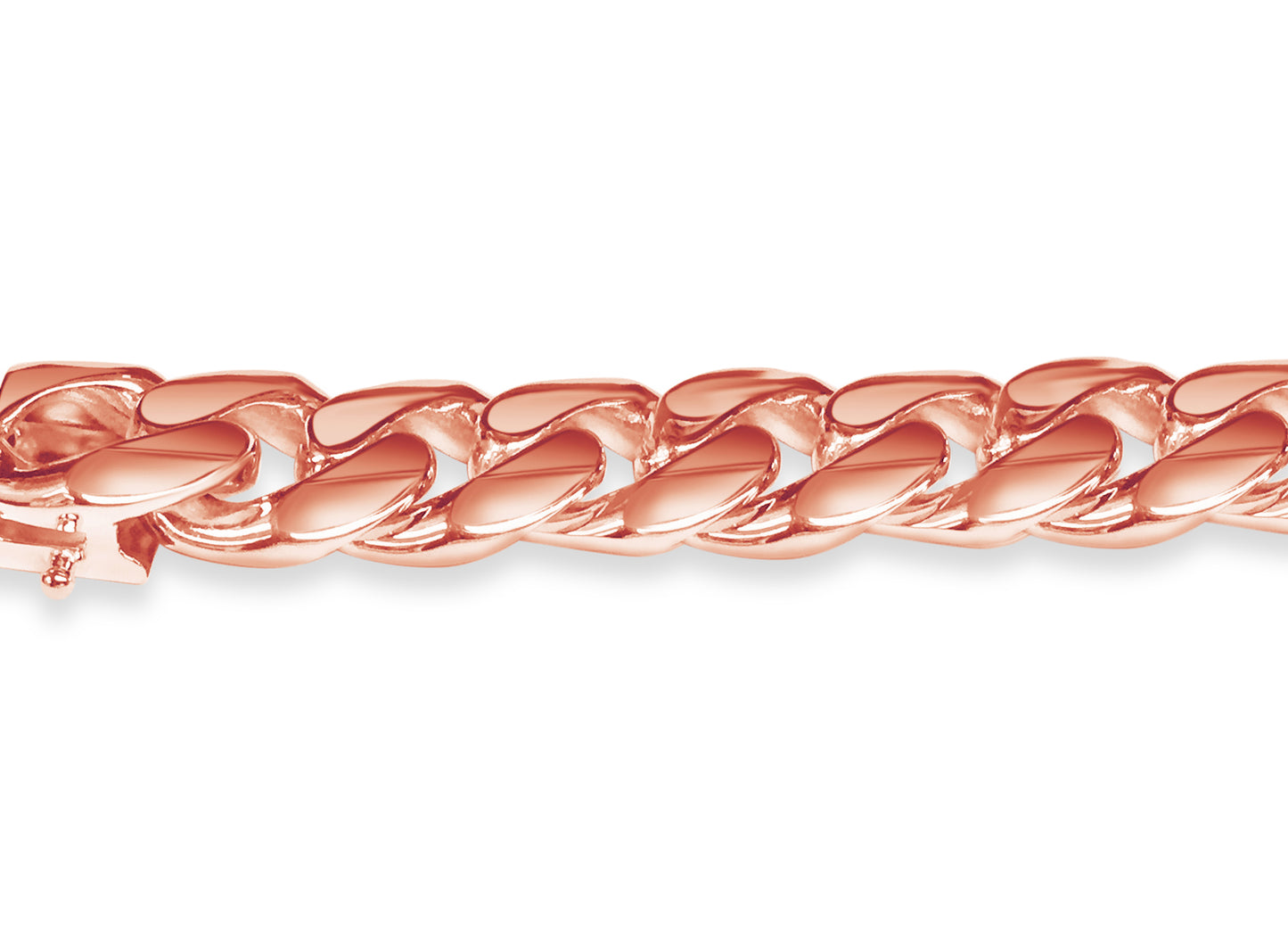 Curb Solid Gold Handmade Bracelet , 13mm, 6.5-10 Inch