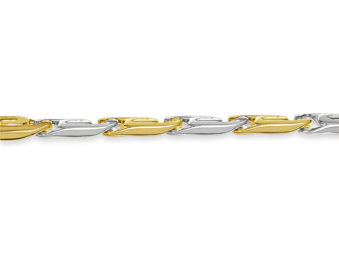 Tiger Eye Solid Gold Handmade Bracelet , 15mm, 6.5-10 Inch