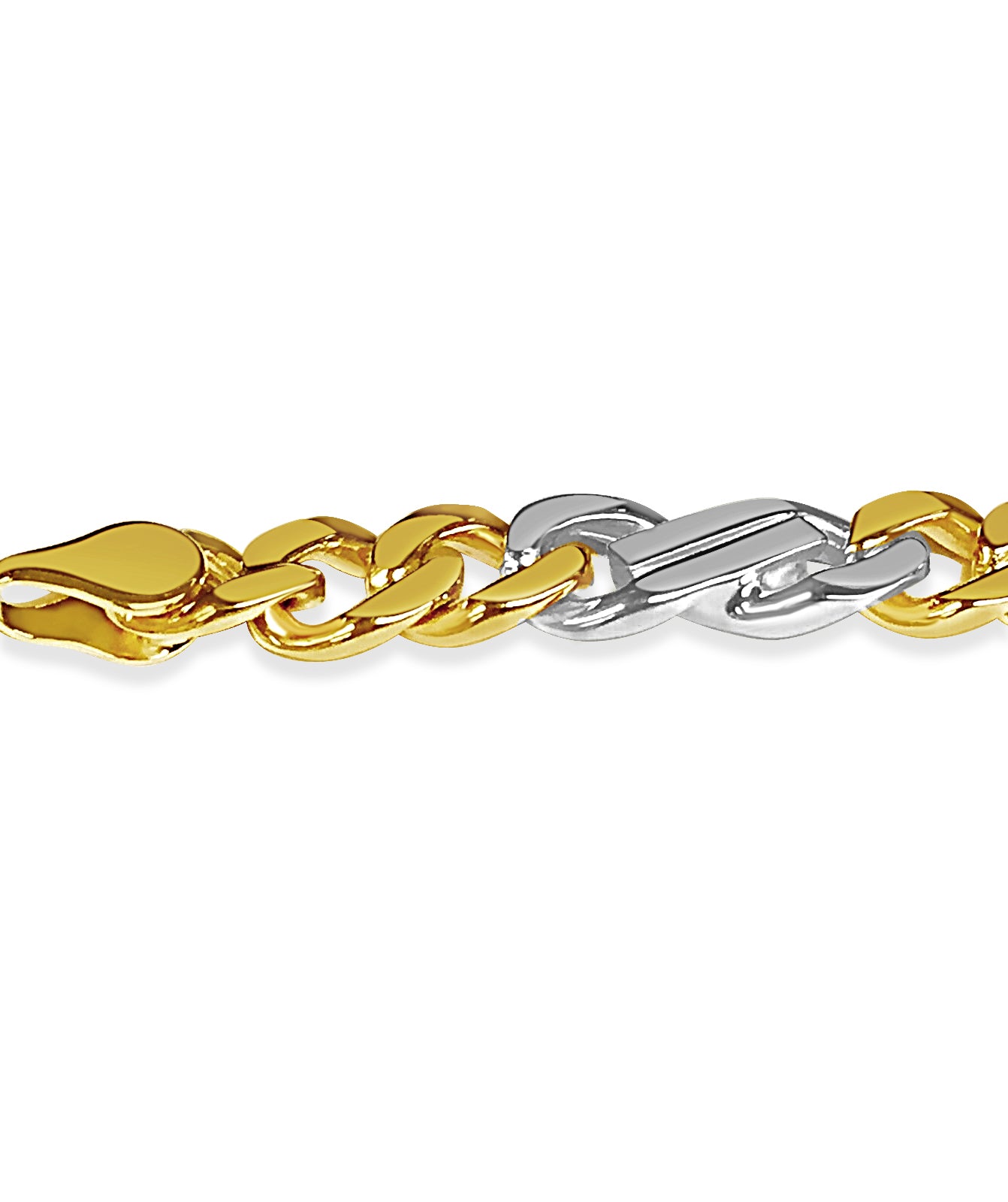 Curb Solid Gold Handmade Bracelet , 7mm, 6.5-10 Inch