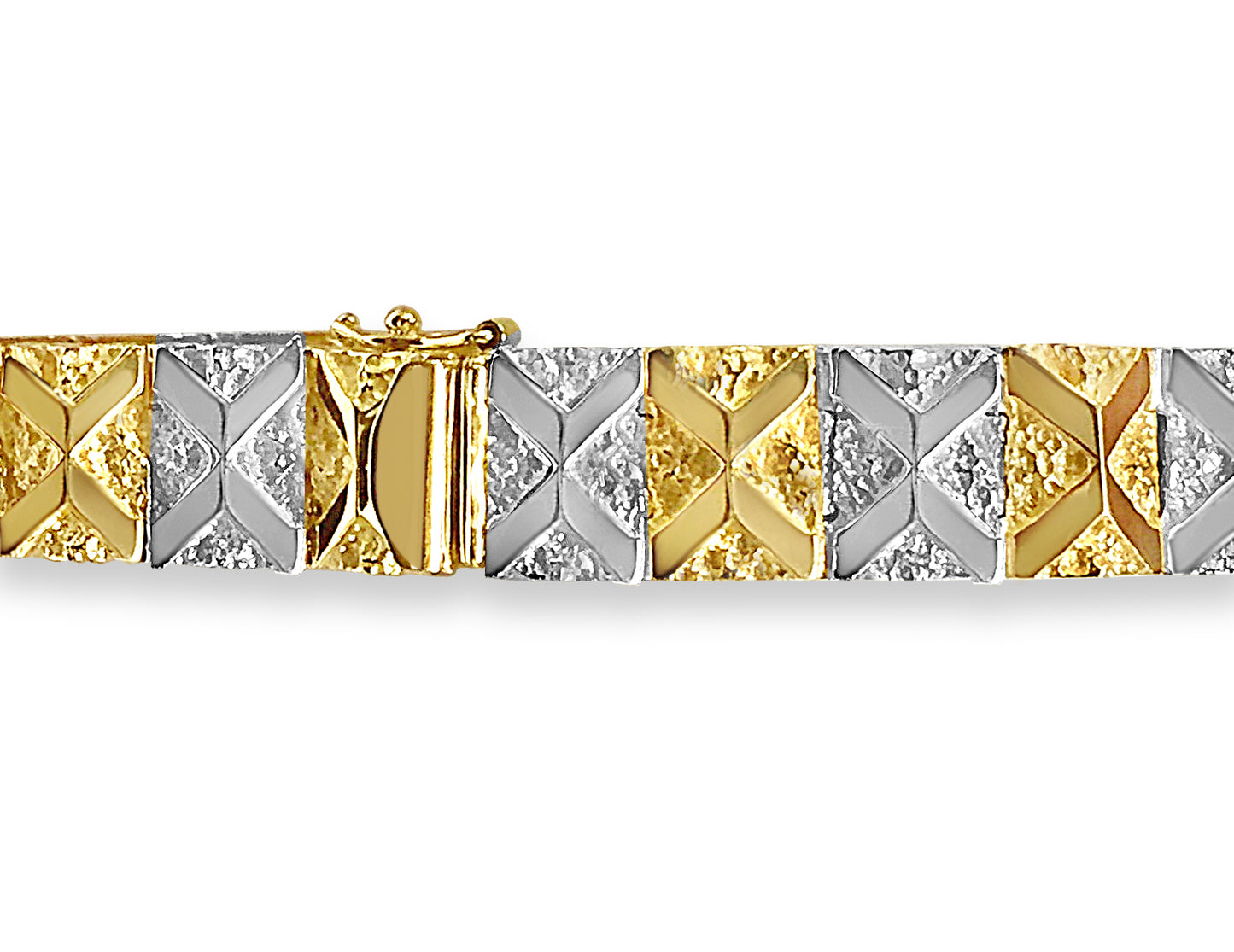 Nugget Solid Gold Handmade Bracelet , 11mm, 6.5-10 Inch