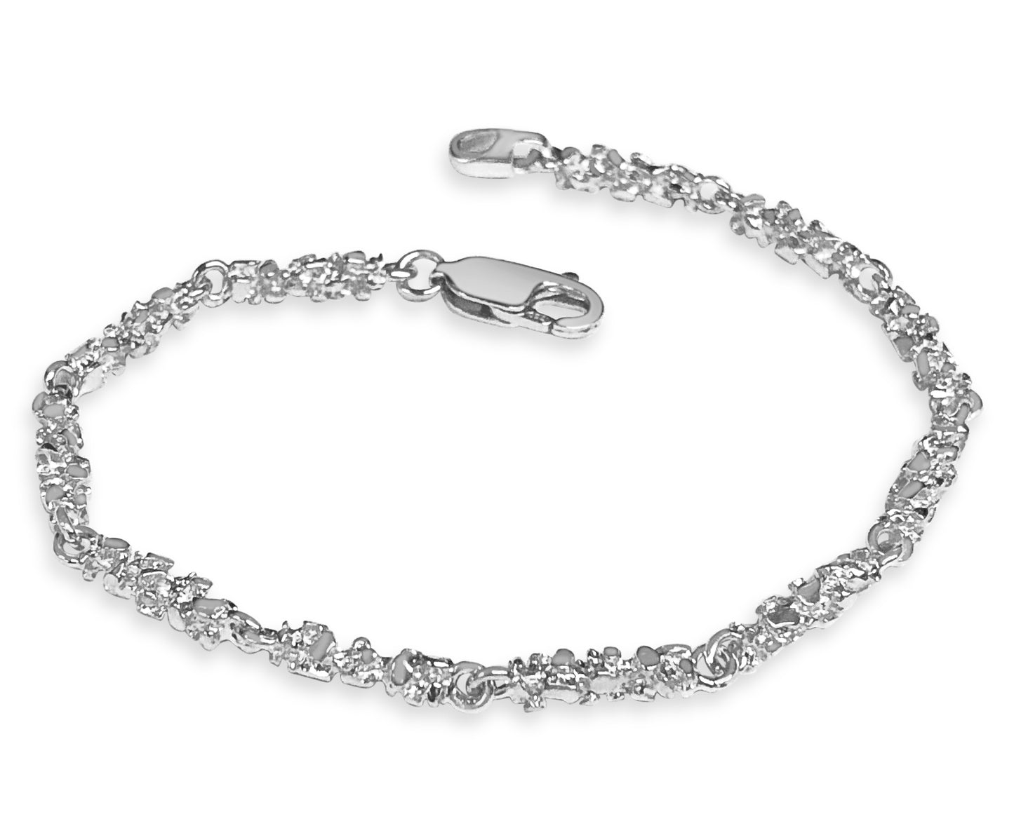 Nugget Solid Gold Handmade Bracelet , 4mm, 6.5-10 Inch