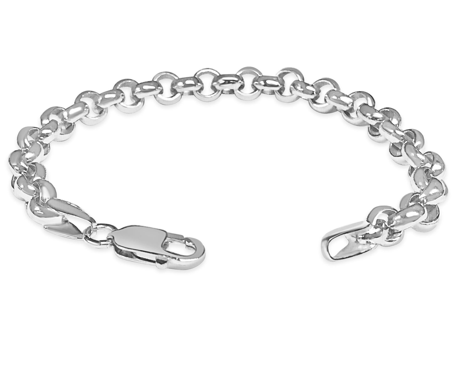Fancy Rolo Solid Gold Handmade Bracelet , 7mm, 6.5-10 Inch
