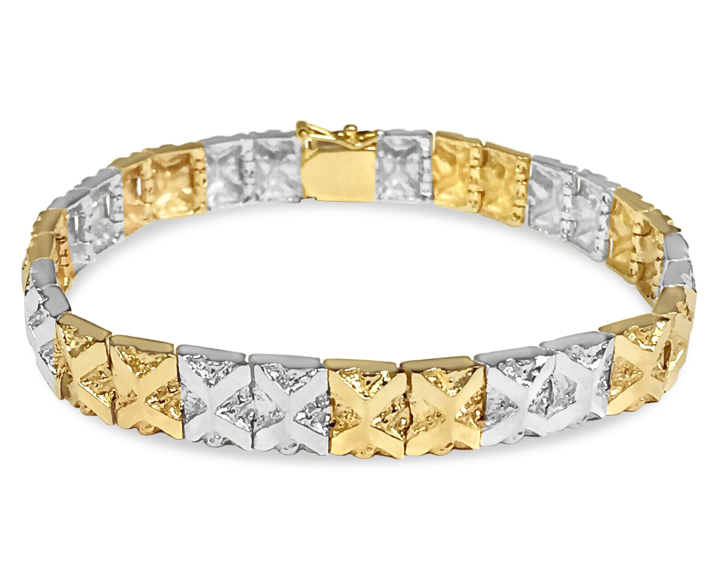 Nugget Solid Gold Handmade Bracelet , 9mm, 6.5-10 Inch