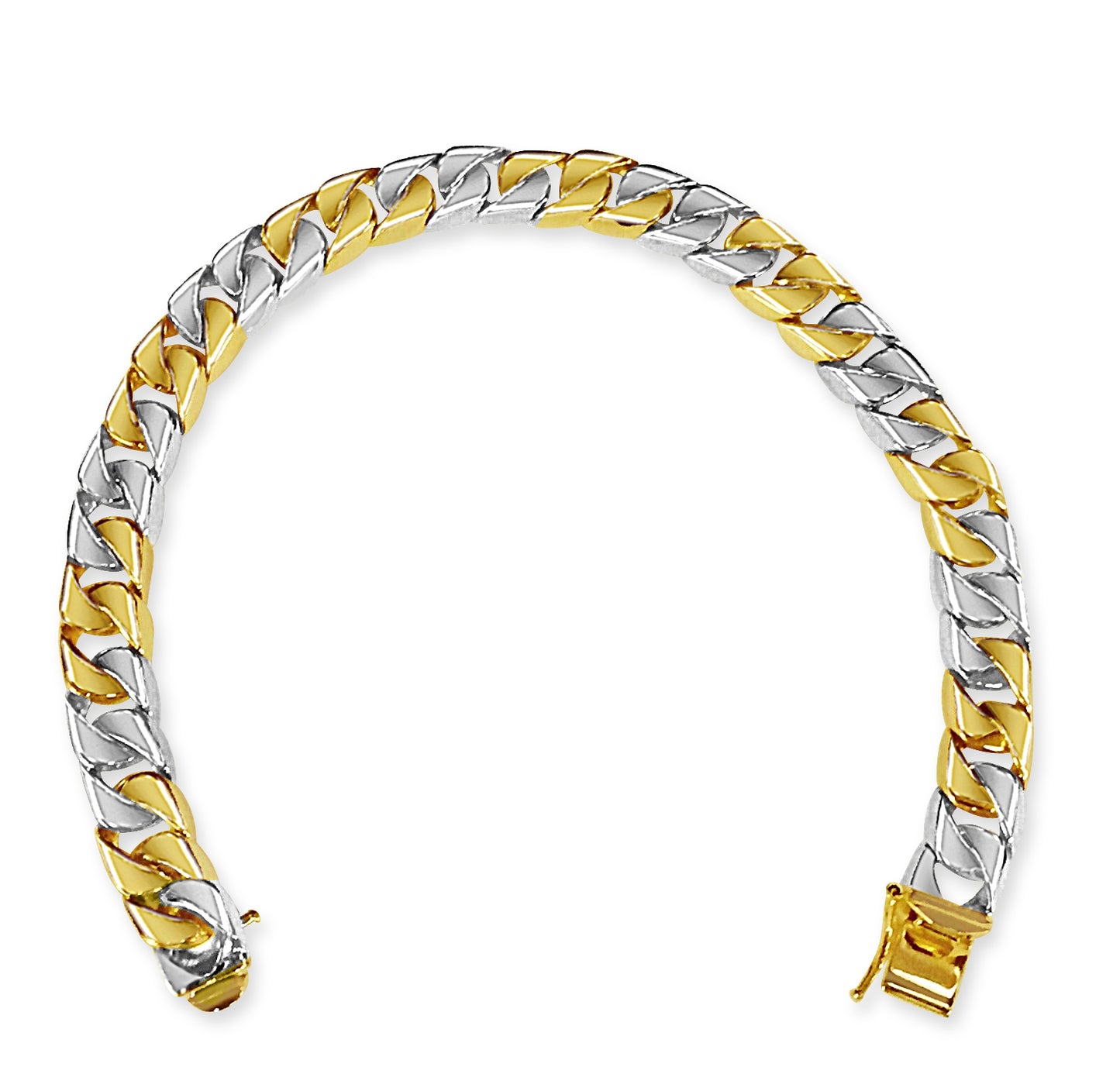 Curb Solid Gold Handmade Bracelet , 9mm, 6.5-10 Inch