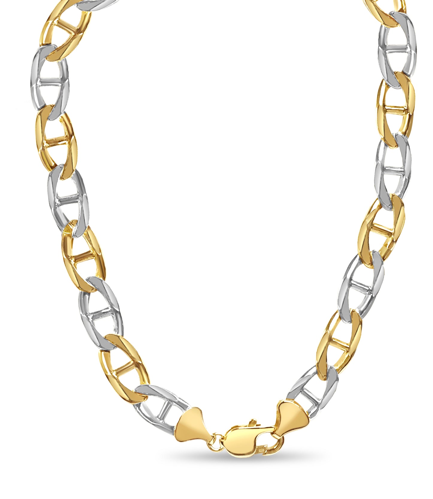 Mariner Solid Gold Handmade Necklace , 15mm, 16-30 Inch