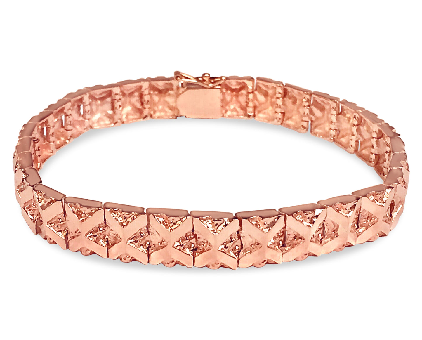 Nugget Solid Gold Handmade Bracelet , 9mm, 6.5-10 Inch