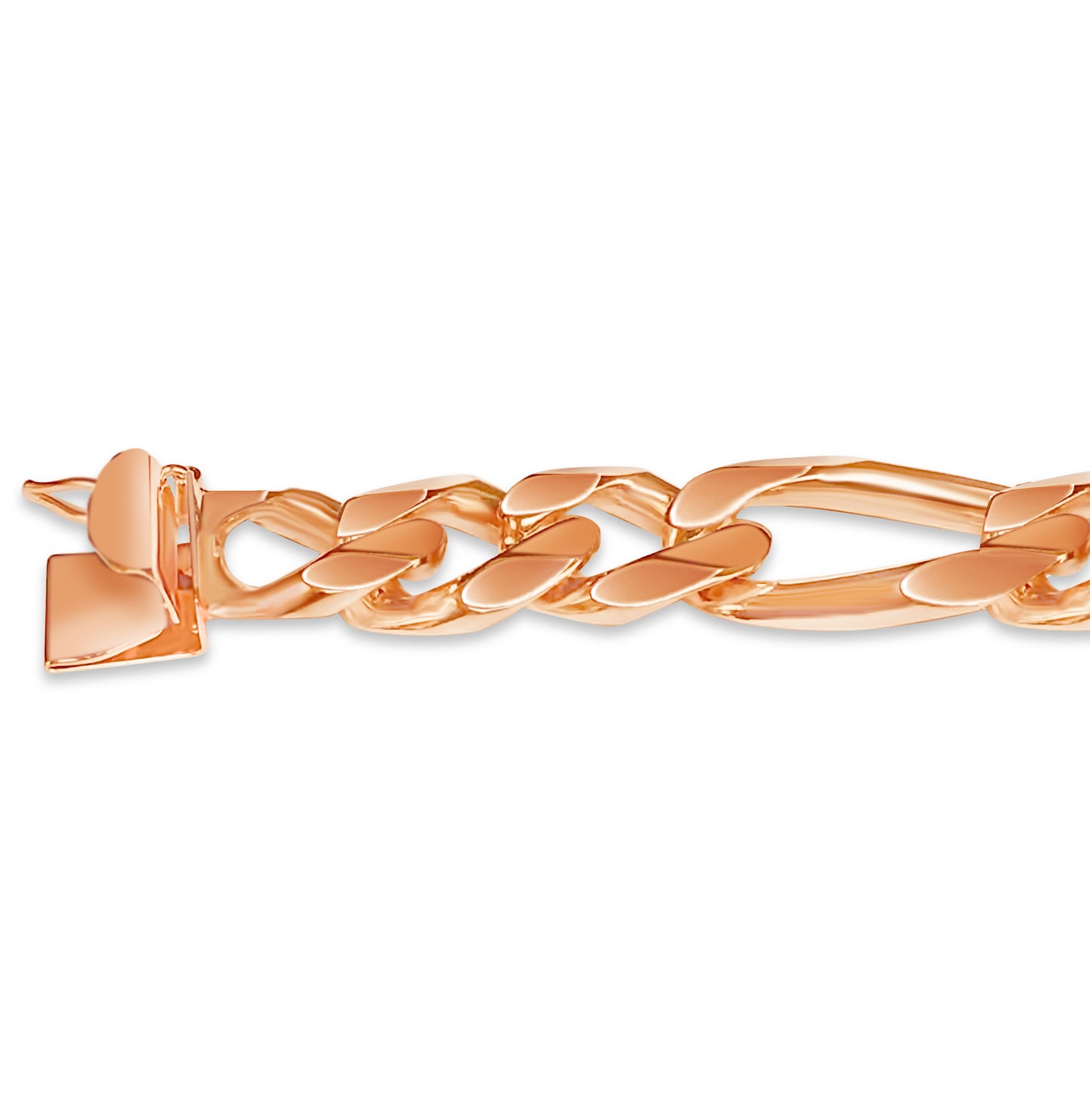 Figaro Solid Gold Handmade Necklace , 12mm, 16-30 Inch