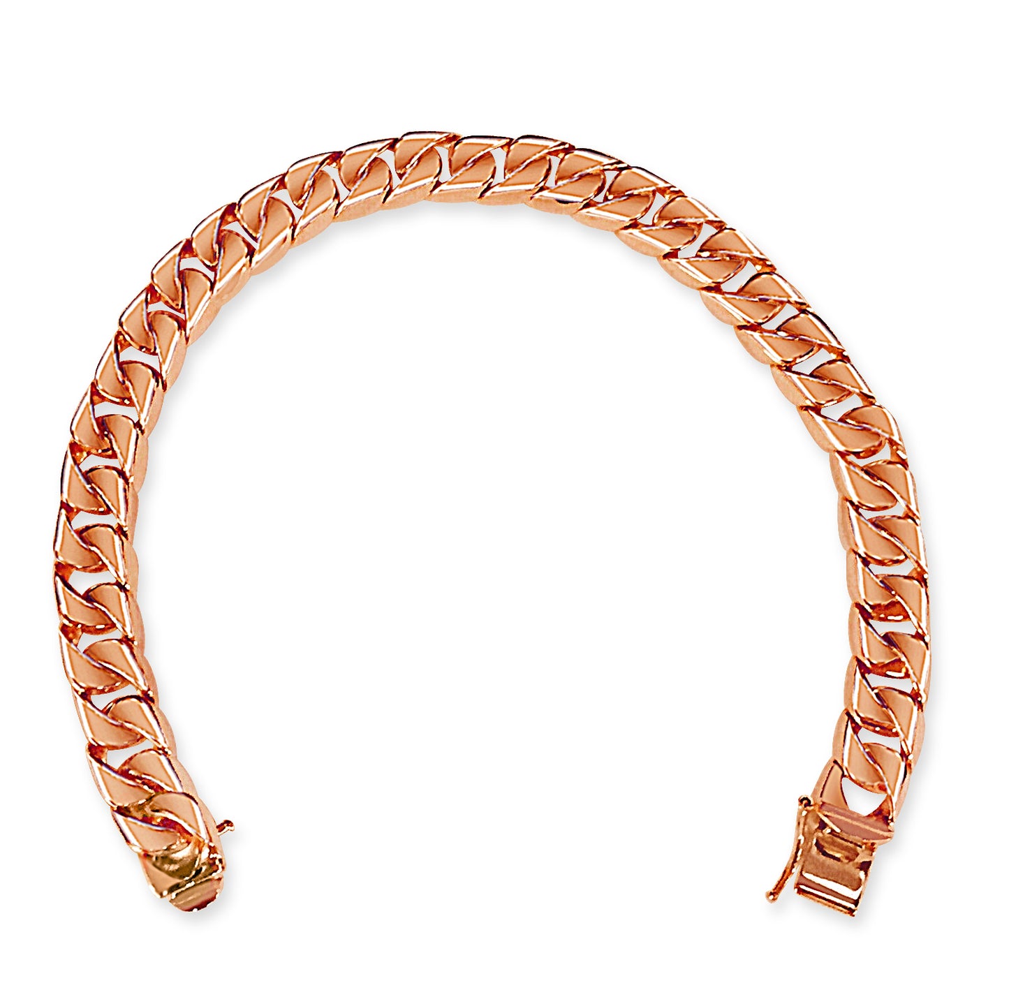 Curb Solid Gold Handmade Bracelet , 9mm, 6.5-10 Inch