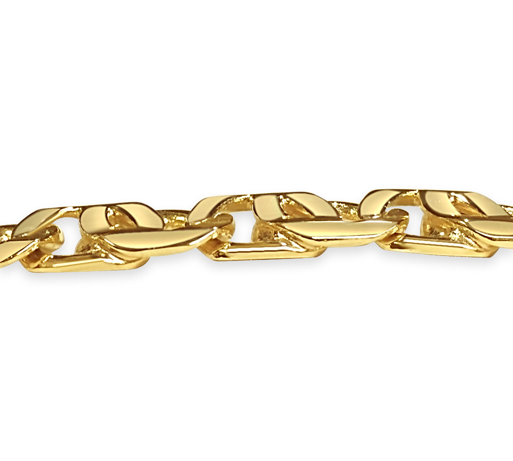 Tiger Eye Solid Gold Handmade Bracelet , 8mm, 6.5-10 Inch
