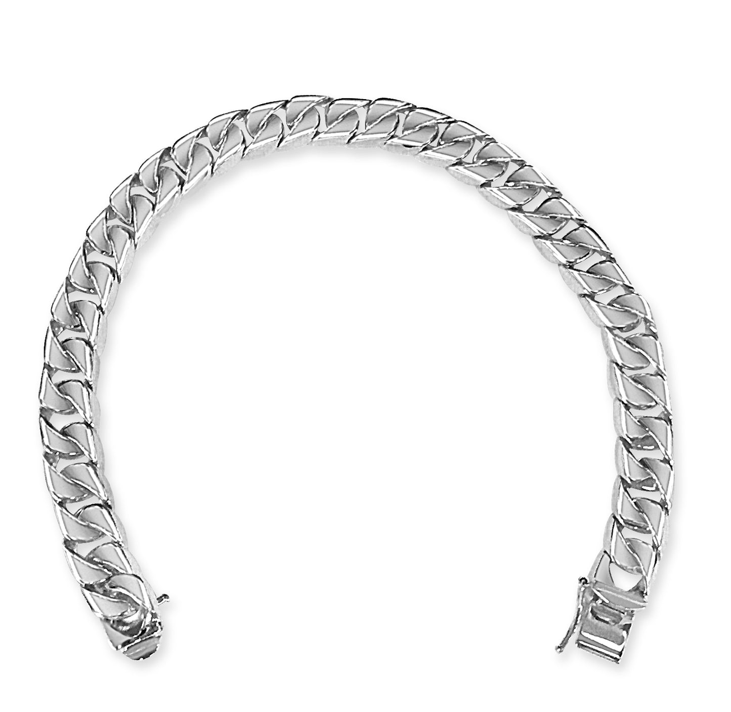 Curb Solid Gold Handmade Bracelet , 9mm, 6.5-10 Inch