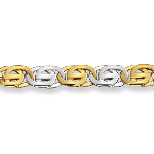 Tiger Eye Solid Gold Handmade Bracelet , 9mm, 6.5-10 Inch