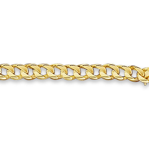 ID Curb Solid Gold Handmade Bracelet , 9mm, 6.5-10 Inch