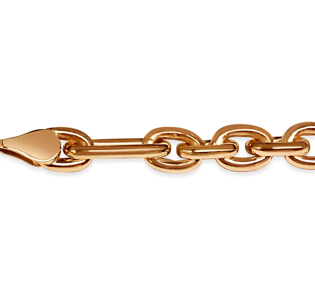 Rolo (Figaro) Solid Gold Handmade Necklace , 7mm, 16-30 Inch