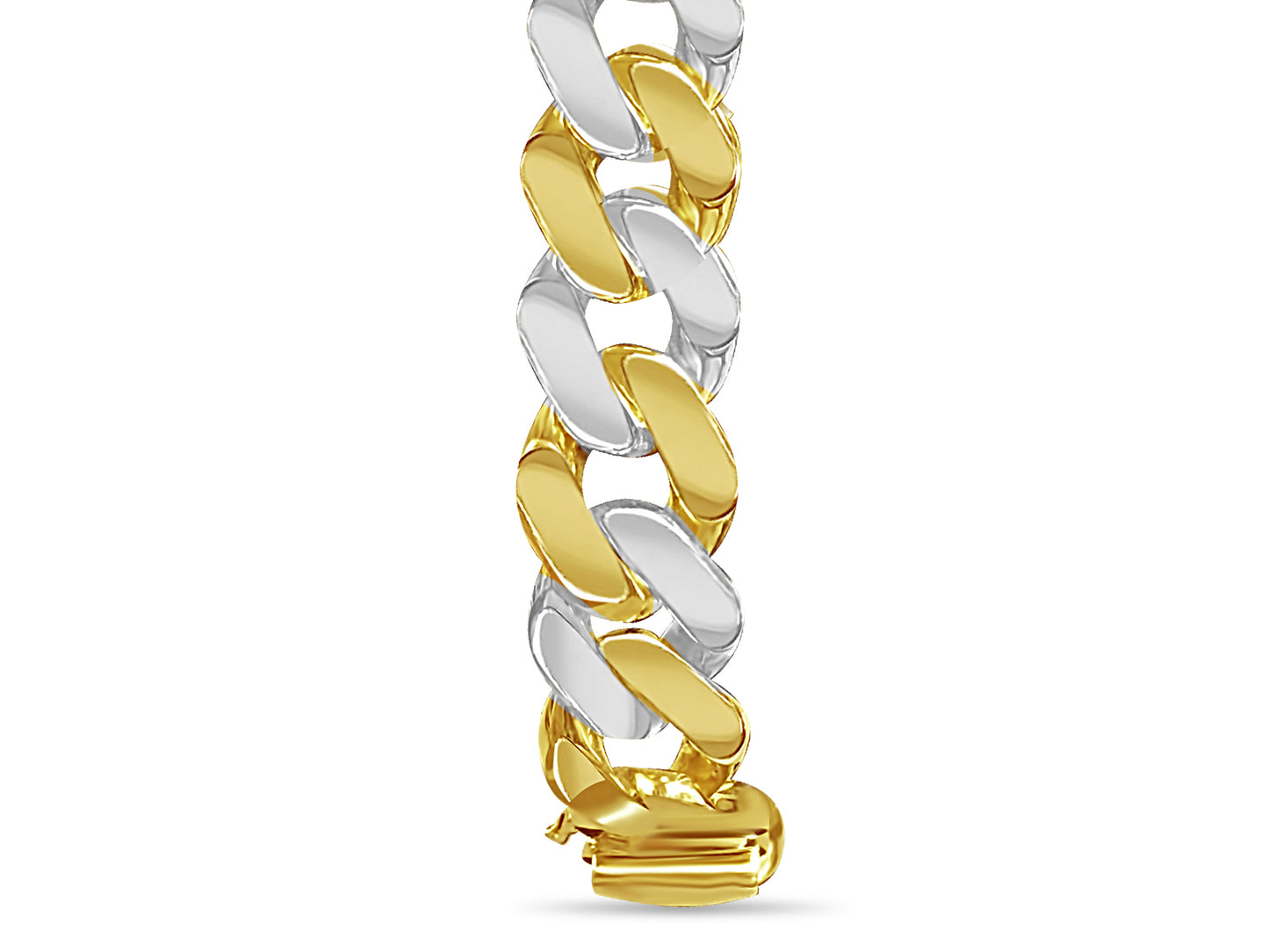 Curb Solid Gold Handmade Bracelet , 14mm, 6.5-10 Inch