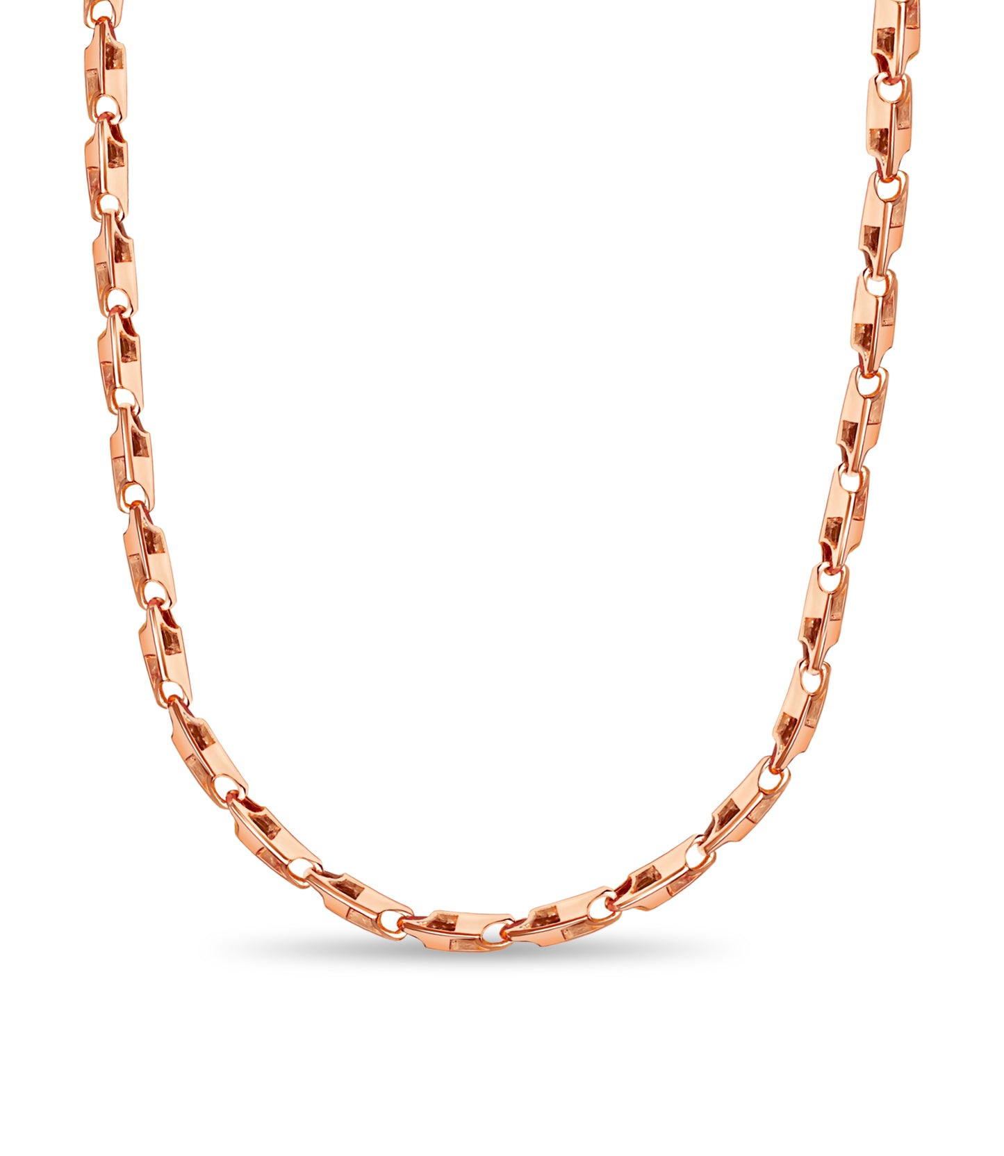 Rectangle Tube Solid Gold Handmade Necklace , 6mm, 16-30 Inch