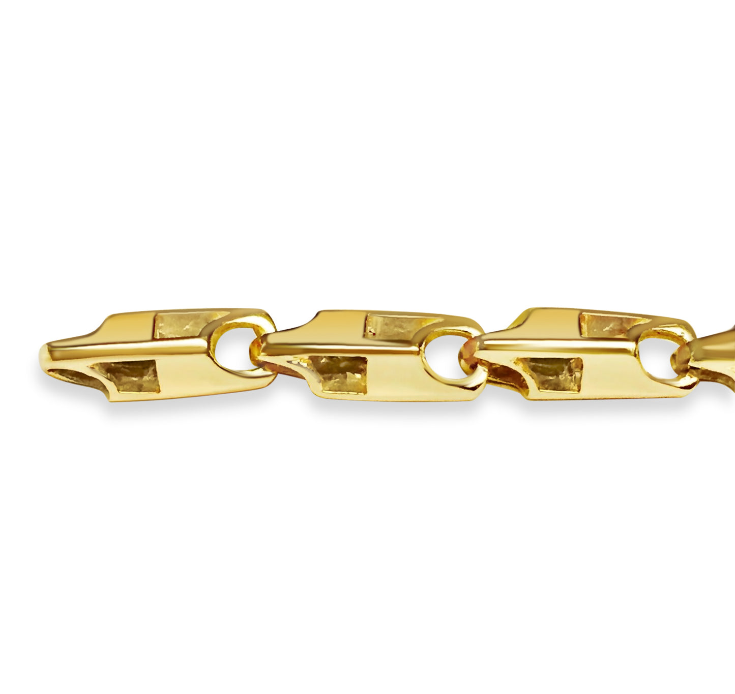 Rectangle Tube Solid Gold Handmade Bracelet , 6mm, 6.5-10 Inch