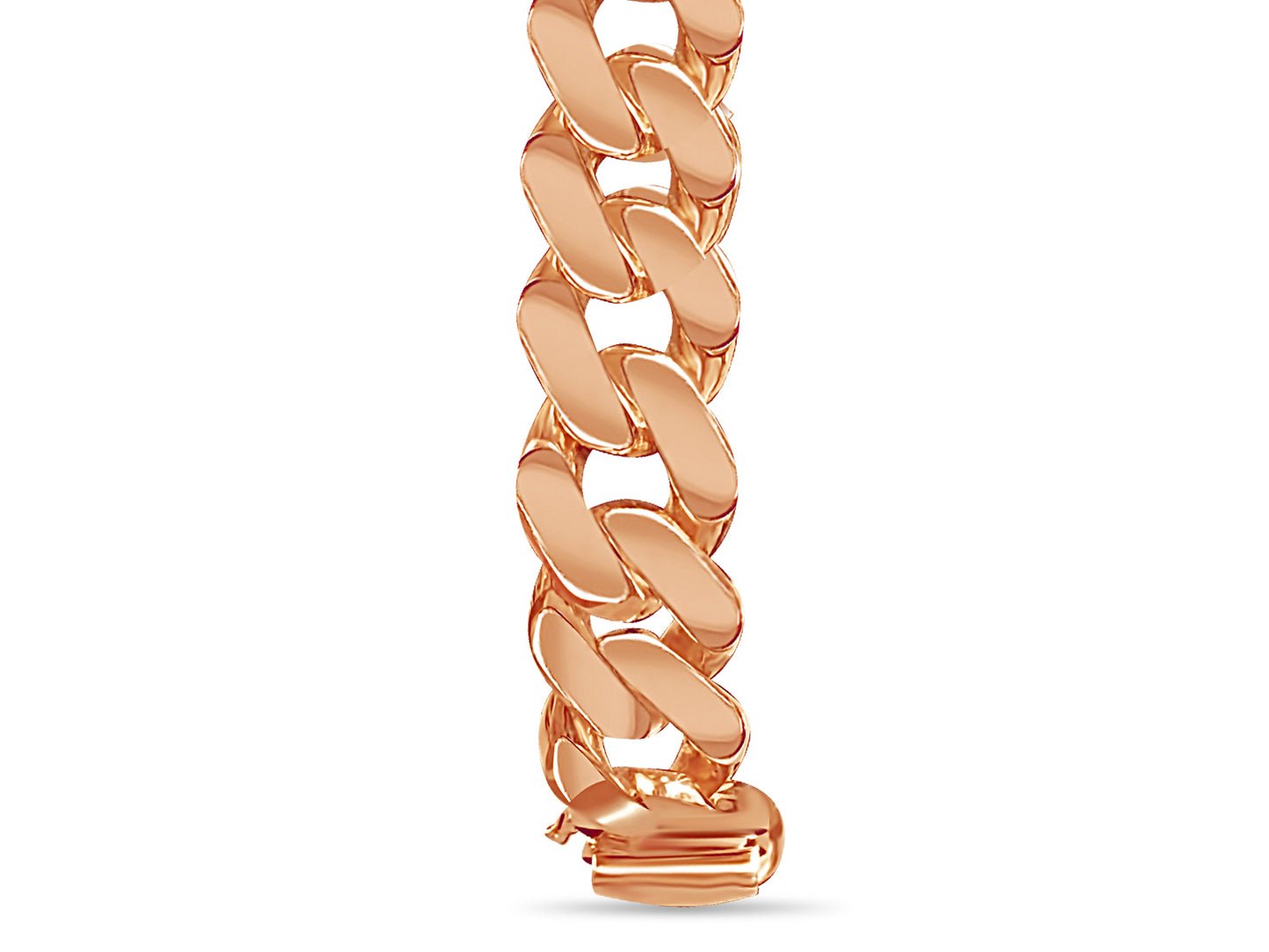 Curb Solid Gold Handmade Bracelet , 14mm, 6.5-10 Inch