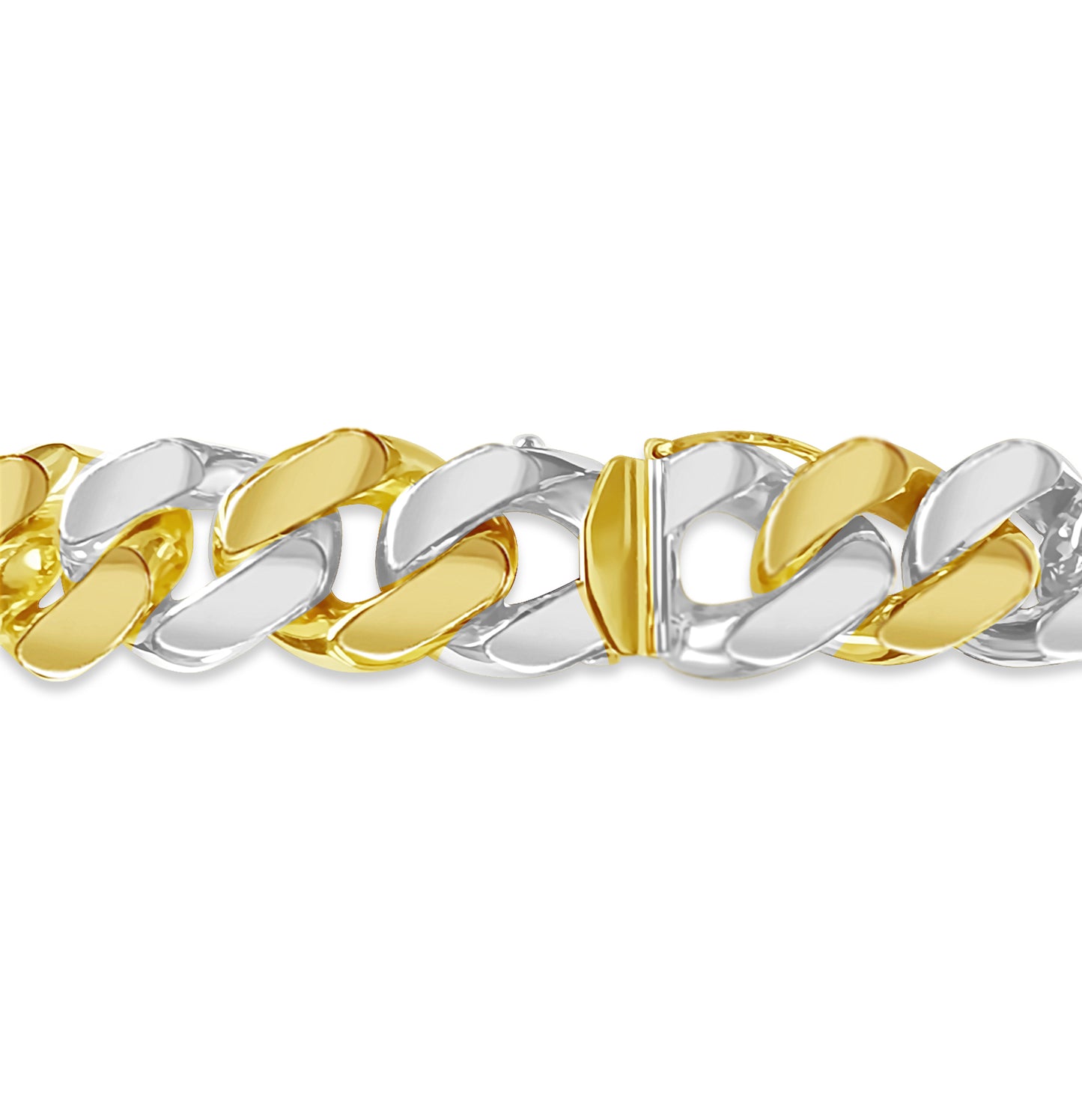 ID Curb Solid Gold Handmade Bracelet , 15mm, 6.5-10 Inch